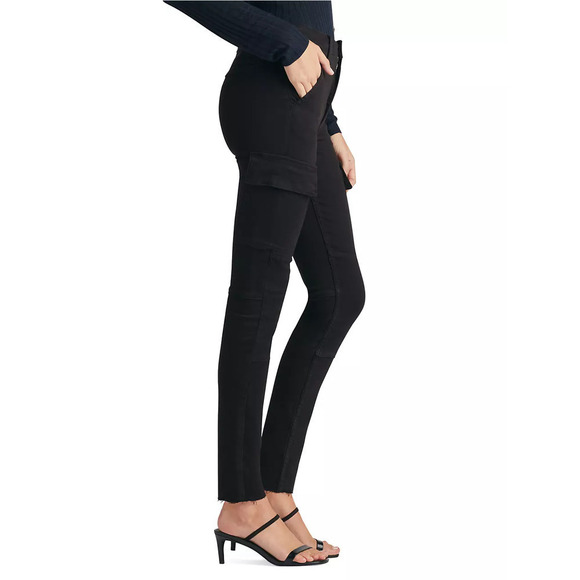 Joe's Jeans Sara Cargo Pants Super High Rise Skinny Ankle Black NWT Sz 25 - Picture 2 of 8